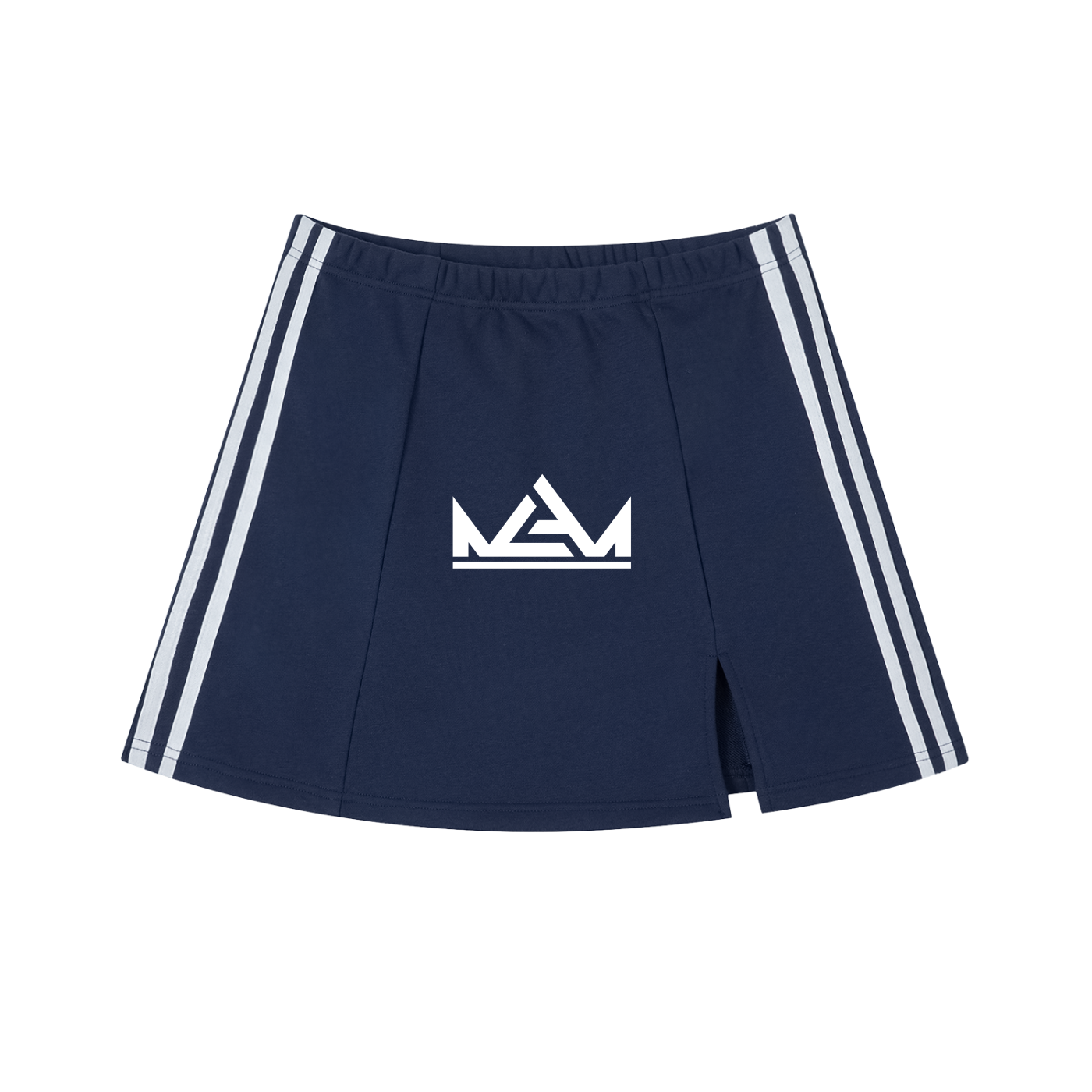 Contrast Side Stripe Slit Skirt