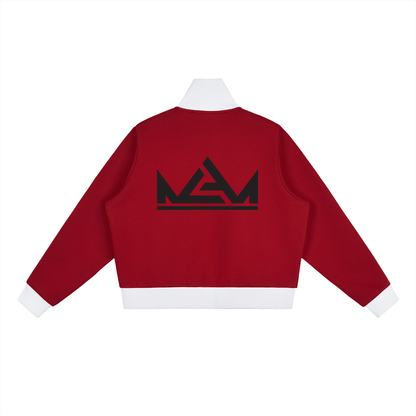 LA Stripe Fleece Cropped Track Jacket