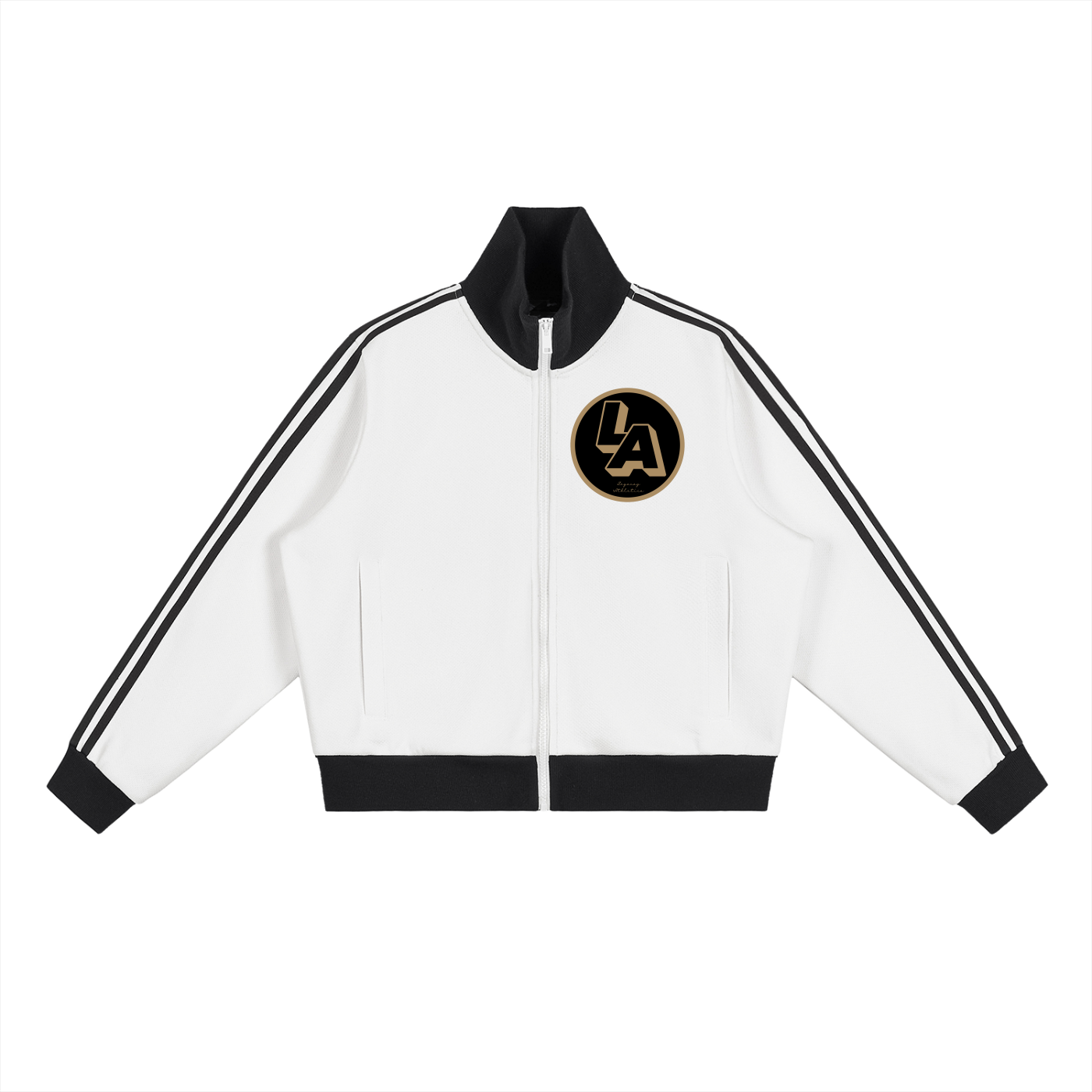 LA Stripe Fleece Cropped Track Jacket
