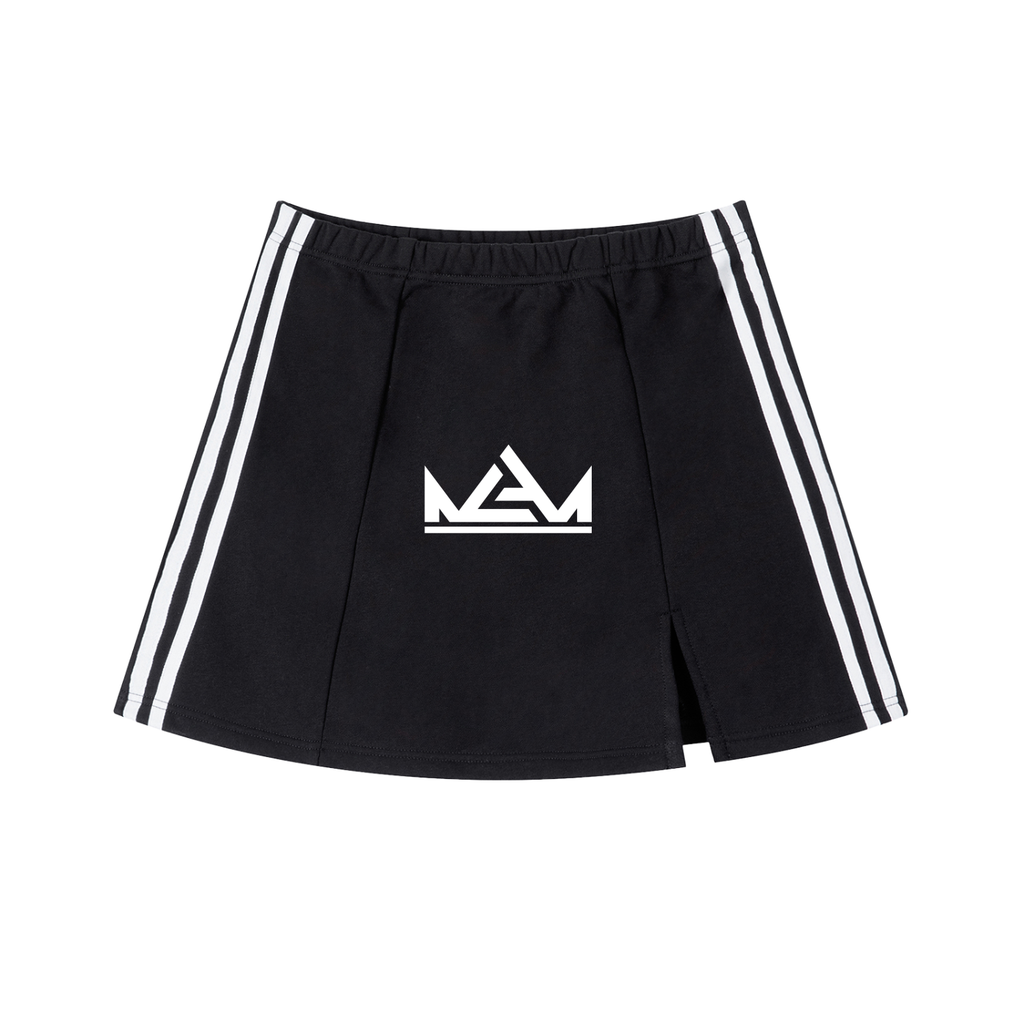 Contrast Side Stripe Slit Skirt