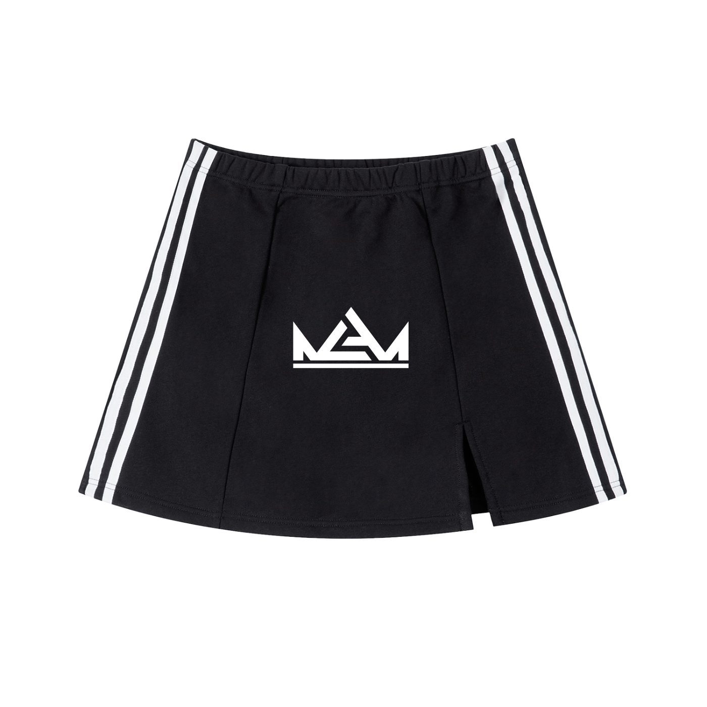 Contrast Side Stripe Slit Skirt