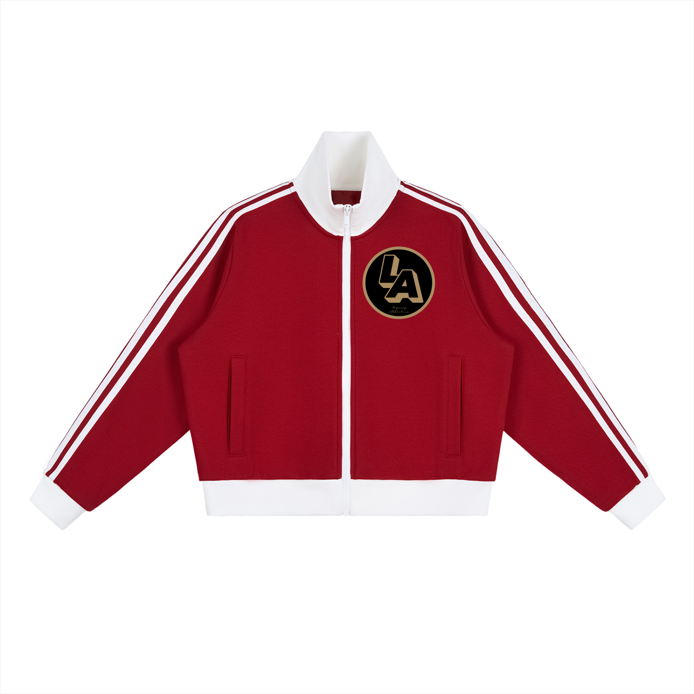 LA Stripe Fleece Cropped Track Jacket